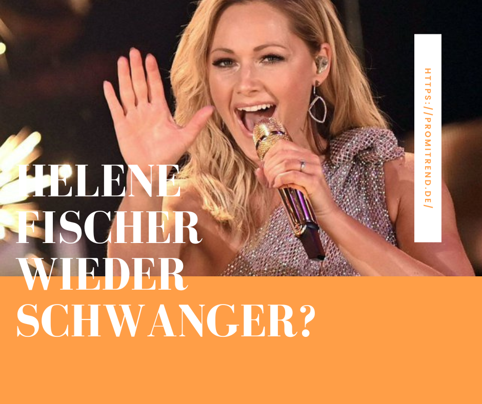 Eine Frau mit einem Mikrofon in der Hand, deren Gesicht unscharf gemacht wurde. Der Text auf dem Bild lautet "HELENE FISCHER WIEDER SCHWANGER?" und ein Link zu einer Website ist auf der rechten Seite zu sehen.