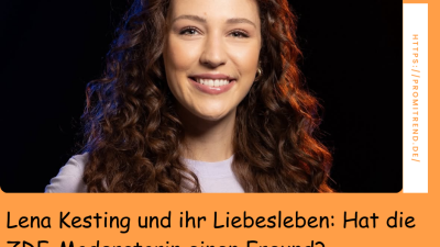 Eine Person mit lockigem Haar, deren Gesicht unscharf gemacht wurde. Text: "Lena Kesting und ihr Liebesleben: Hat die ZDF-Moderatorin einen Freund?"